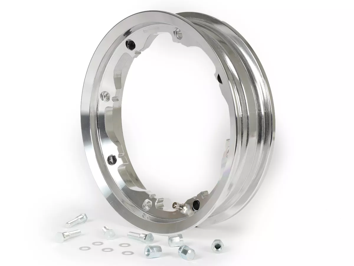 Llanta -BGM PRO, tubeless, 2.10-10 pulgadas aluminio- Lambretta LI Series 1-3, LI S, SX, TV Series 2-3 - aluminio pulido