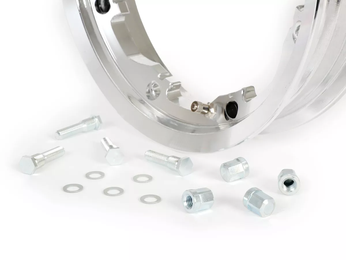 Llanta -BGM PRO, tubeless, 2.10-10 pulgadas aluminio- Lambretta LI Series 1-3, LI S, SX, TV Series 2-3 - aluminio pulido