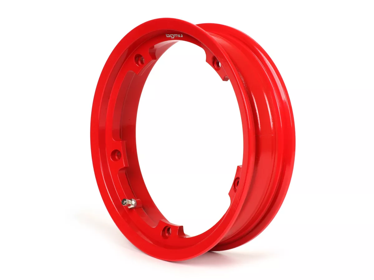 Jante -BGM PRO sans chambre à air 2.10-10 pouces, aluminium- Vespa (type PX) - Vespa Smallframe V50, 50N, Special, PV, ET3, PK50-125 (S/XL/XL2), Largeframe PX, T5, Sprint, Rally, GT/GTR, LML Star, Deluxe - rouge