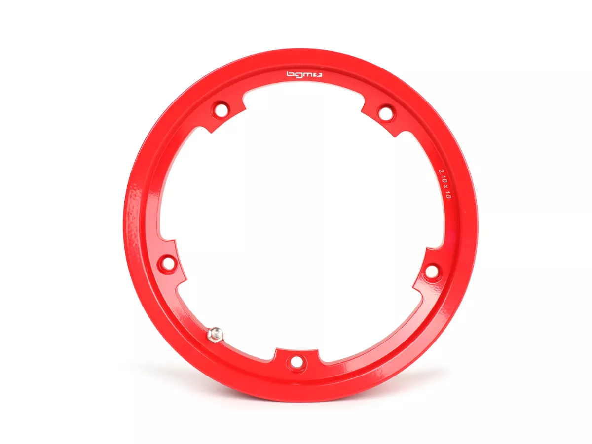 Jante -BGM PRO sans chambre à air 2.10-10 pouces, aluminium- Vespa (type PX) - Vespa Smallframe V50, 50N, Special, PV, ET3, PK50-125 (S/XL/XL2), Largeframe PX, T5, Sprint, Rally, GT/GTR, LML Star, Deluxe - rouge