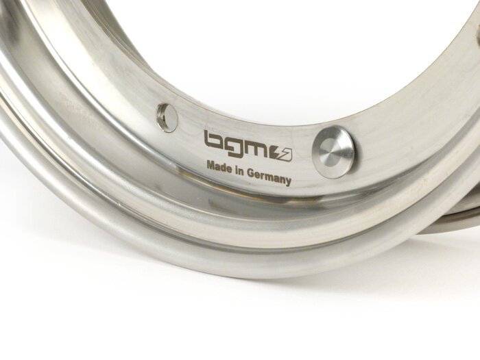 Wiel -BGM PRO 2.10-10 inch- Vespa (type PX) - Vespa Smallframe V50, 50N, Special, PV, ET3, PK50-125 (S/XL/XL2), Largeframe PX, T5, Sprint, Rally, GT/GTR, LML Star, Deluxe - roestvrij staal