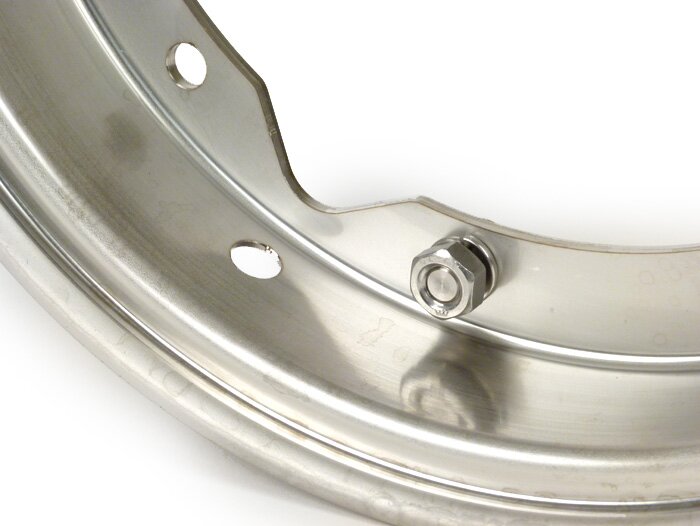 Wiel -BGM PRO 2.10-10 inch- Vespa (type PX) - Vespa Smallframe V50, 50N, Special, PV, ET3, PK50-125 (S/XL/XL2), Largeframe PX, T5, Sprint, Rally, GT/GTR, LML Star, Deluxe - roestvrij staal
