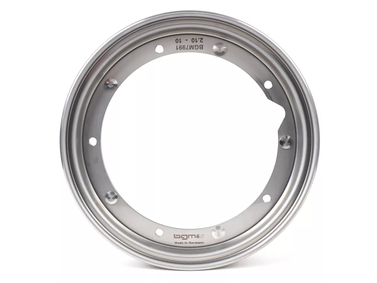Wielset -BGM PRO 2.10-10 inch- Vespa (type PX) - Vespa Smallframe V50, 50N, Special, PV, ET3, PK50-125 (S/XL/XL2), Largeframe PX, T5, Sprint, Rally, GT/GTR, LML Star, Deluxe - roestvrij staal