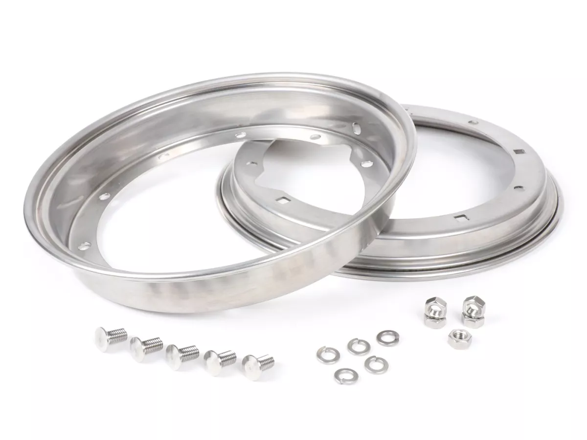 Wielset -BGM PRO 2.10-10 inch- Vespa (type PX) - Vespa Smallframe V50, 50N, Special, PV, ET3, PK50-125 (S/XL/XL2), Largeframe PX, T5, Sprint, Rally, GT/GTR, LML Star, Deluxe - roestvrij staal