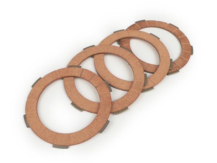 Clutch friction plate set -BGM ORIGINAL- Lambretta LI, LIS, SX, TV (series 2-3), DL, GP - 4 plates