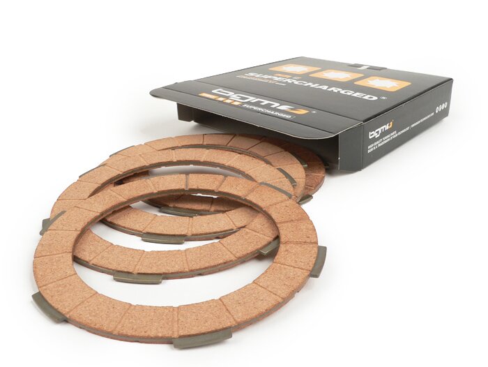 Clutch friction plate set -BGM ORIGINAL- Lambretta LI, LIS, SX, TV (series 2-3), DL, GP - 4 plates