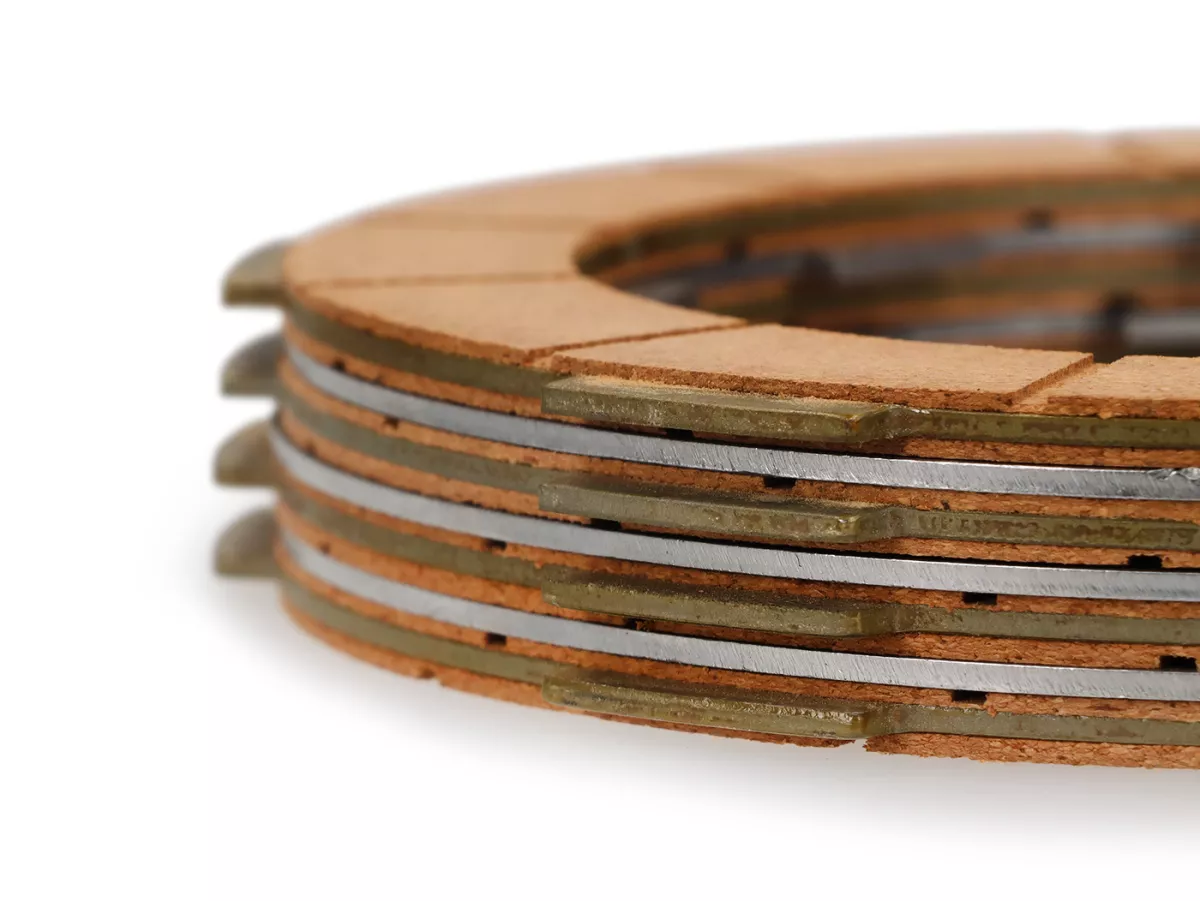 Clutch friction plate set incl. steel plates -BGM ORIGINAL- Lambretta LI, LIS, SX, TV (series 2-3), DL, GP - 4 friction plates