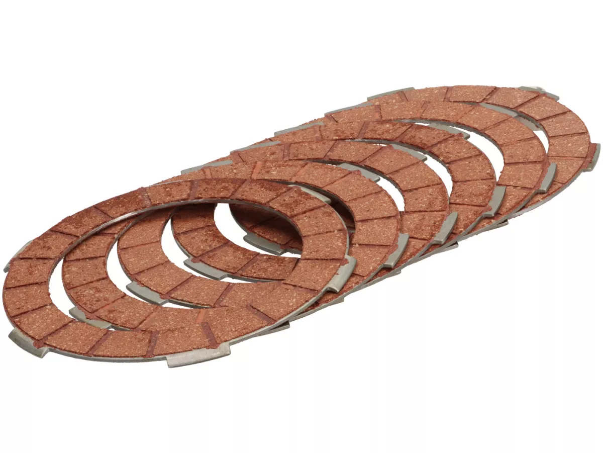 Clutch friction plate set -BGM PRO Superstrong Racing Red- Lambretta LI, LIS, SX, TV (series 2-3), DL, GP - 6 plates