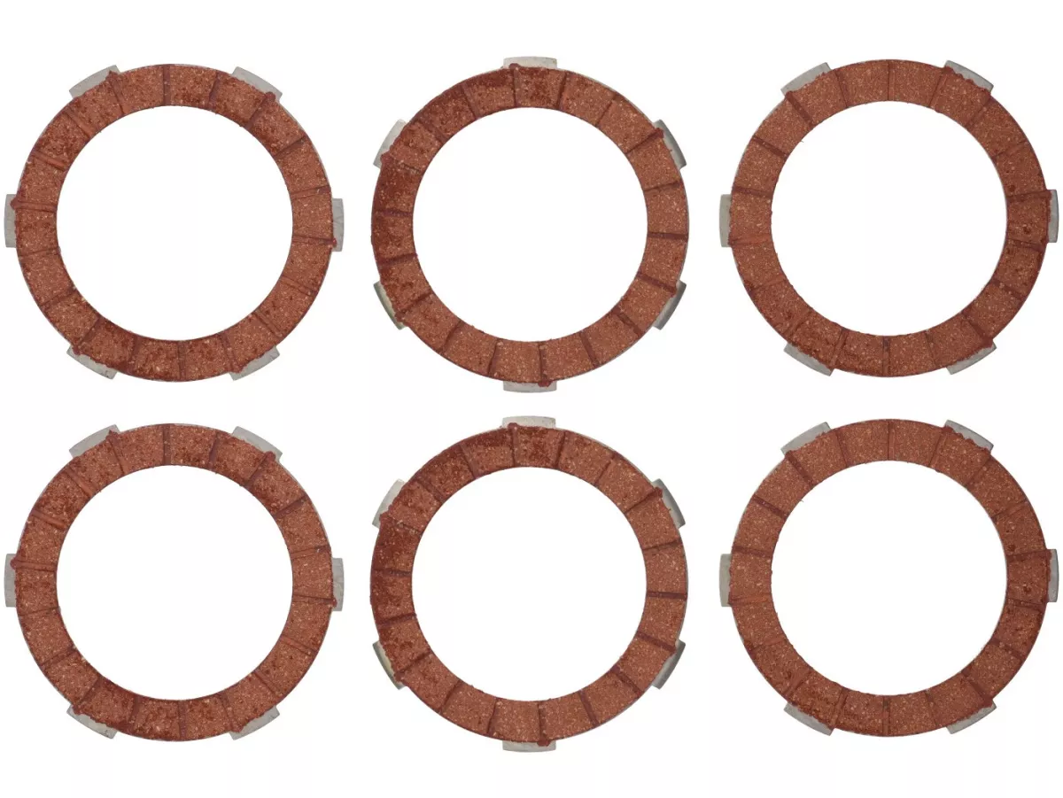 Clutch friction plate set -BGM PRO Superstrong Racing Red- Lambretta LI, LIS, SX, TV (series 2-3), DL, GP - 6 plates