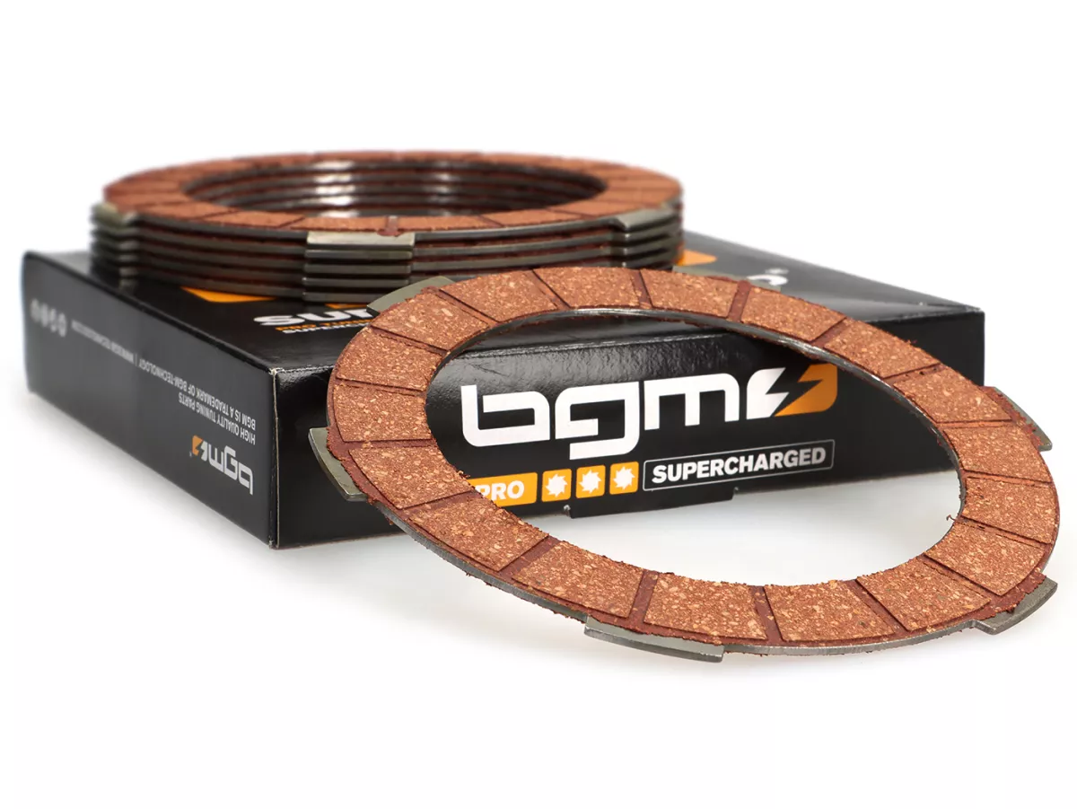 Clutch friction plate set -BGM PRO Superstrong Racing Red- Lambretta LI, LIS, SX, TV (series 2-3), DL, GP - 6 plates
