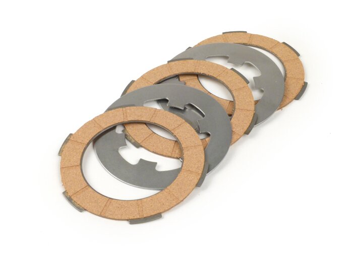 Clutch friction plate set incl. steel plates -BGM ORIGINAL Vespa Smallframe V50, V90, SS50, SS90, PV125, ET3, PK50, PK80, PK50 S, PK80 S, PK125 S, PK50 XL, PK125 XL, ETS, PK50 HP, PK50 SS  - 3 friction plates