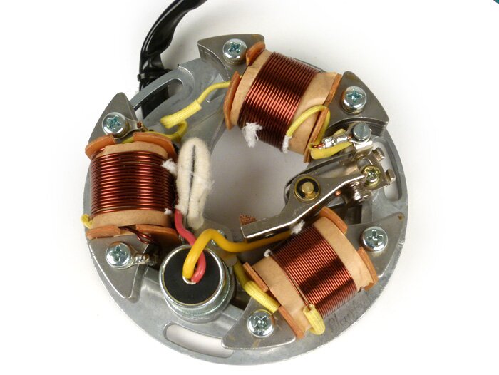 Encendido -BGM ORIGINAL placa base (encendido por contacto, 5 cables, 6V)- Vespa Sprint150 (VLB1T), TS125 (VNL3T), GT125 (VNL2T), GTR125 (VNL2T), Super, GL150 (VLA1T) - para vehículos sin intermitentes, sin batería