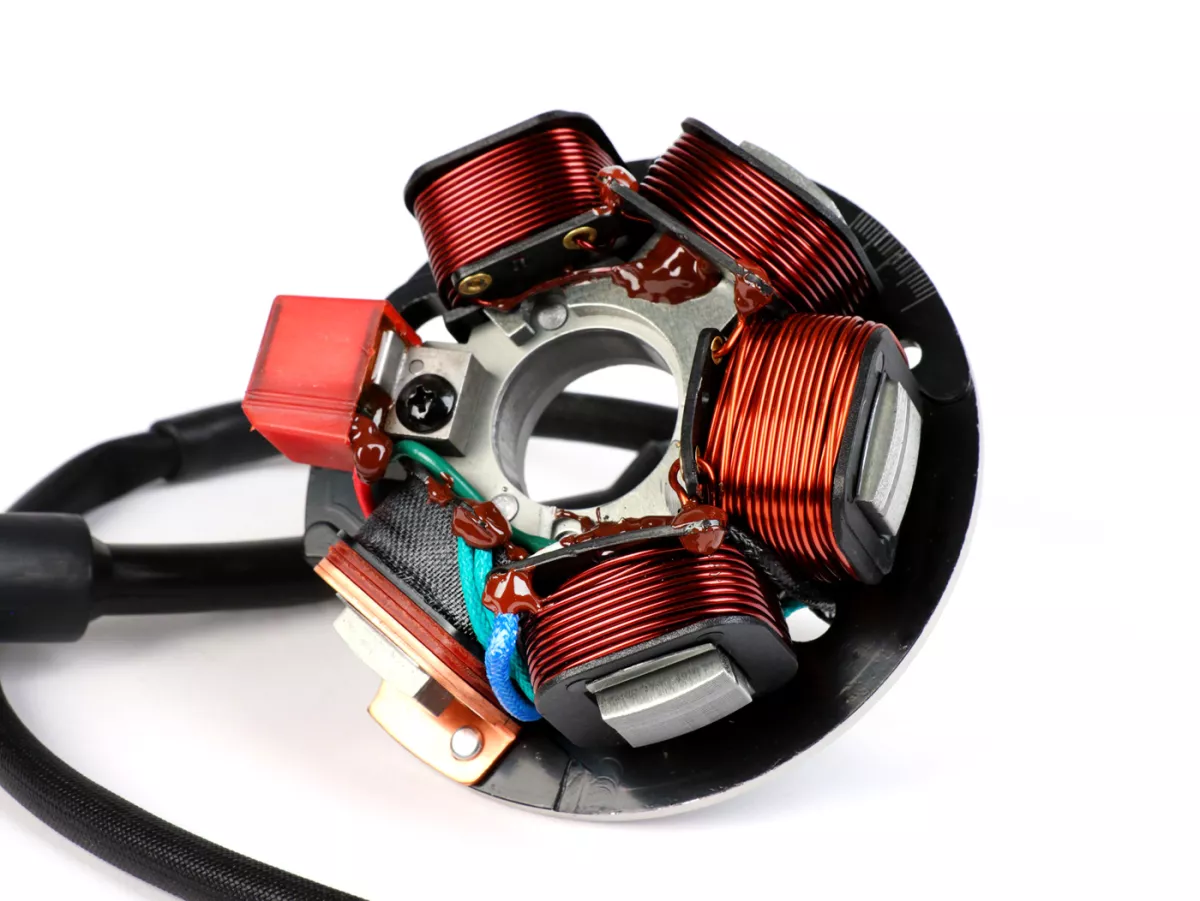 Ignition -BGM PRO Base plate HP V2.5 Silikon- Vespa PK XL - 5 coils, 6 cables (round plug with 3-pin) - for vehicles without battery