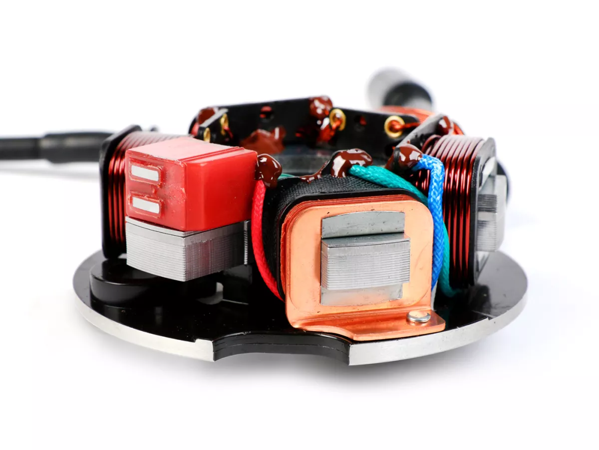 Ignition -BGM PRO Base plate HP V2.5 Silikon- Vespa PK XL - 5 coils, 6 cables (round plug with 3-pin) - for vehicles without battery