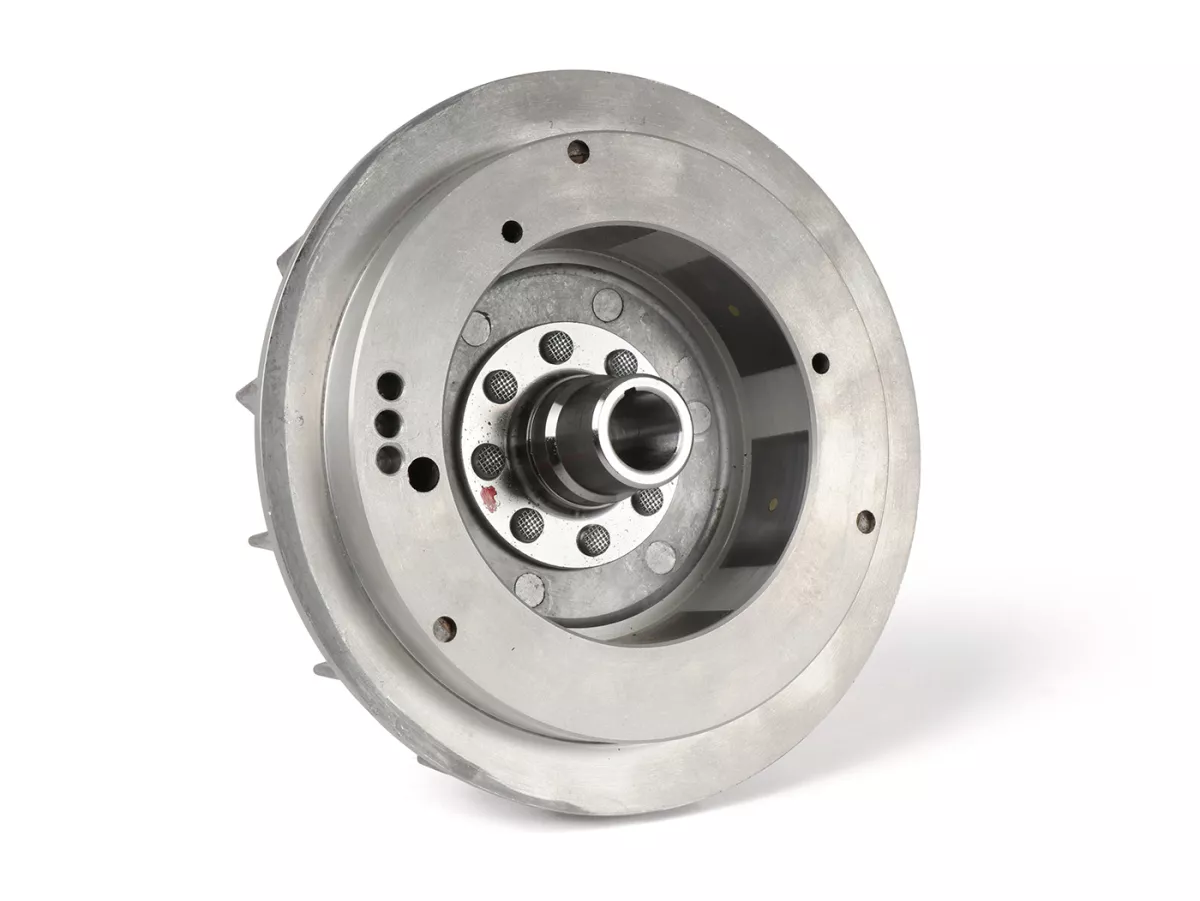 Polhjul -BGM PRO TOURING 2.0 Electronics 1600g- Vespa Smallframe V50, 50N, Spezial, SR50, Sprinter, SS50, SS90, V90, 90 Racer, V100, ET3, PV, PK S - spetsig kon (Ø19mm, polhjulsmutter M10) - används för konvertering till elektronisk tändning