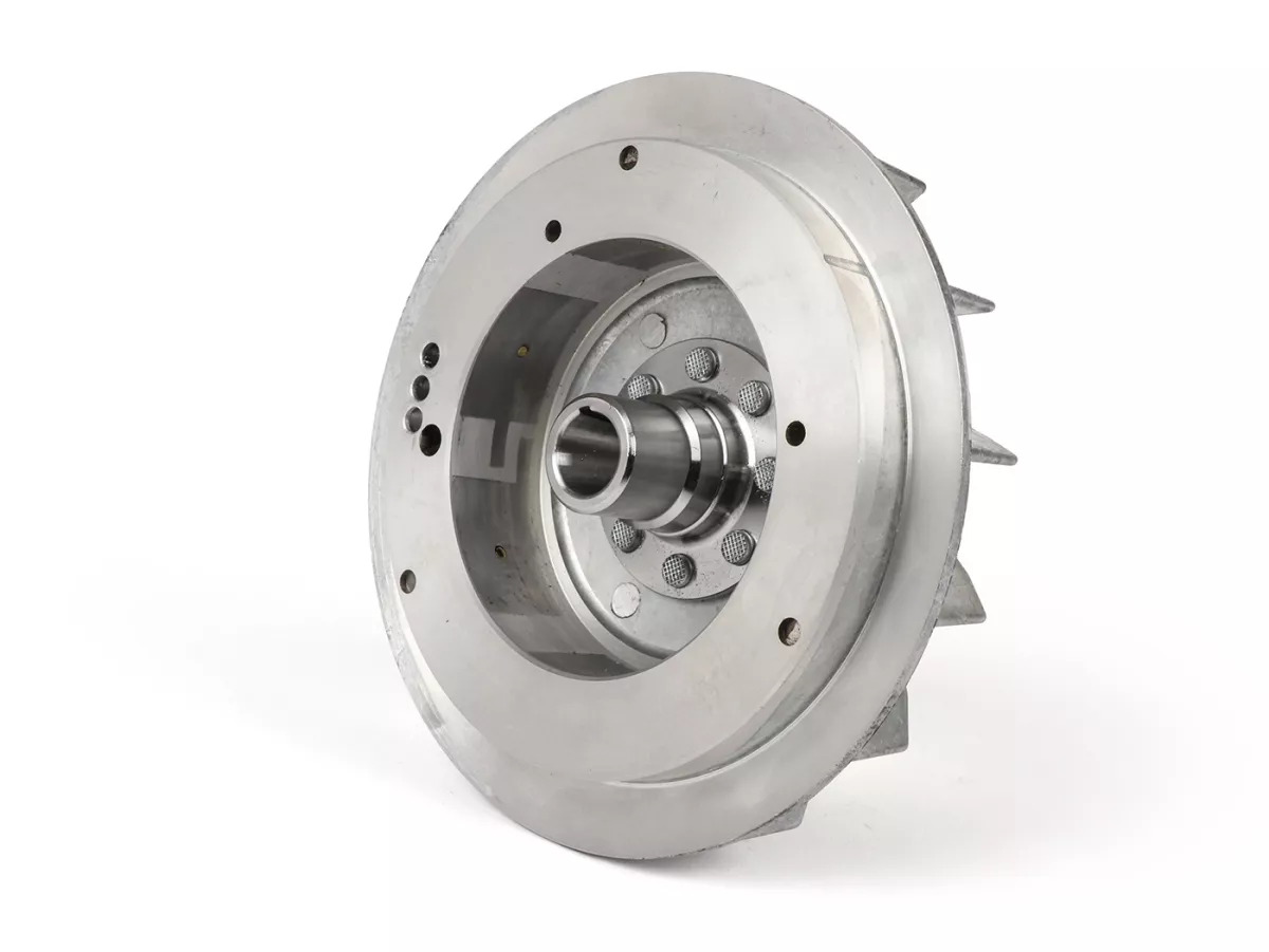 Polhjul -BGM PRO TOURING 2.0 Electronics 1600g- Vespa Smallframe V50, 50N, Spezial, SR50, Sprinter, SS50, SS90, V90, 90 Racer, V100, ET3, PV, PK S - spetsig kon (Ø19mm, polhjulsmutter M10) - används för konvertering till elektronisk tändning