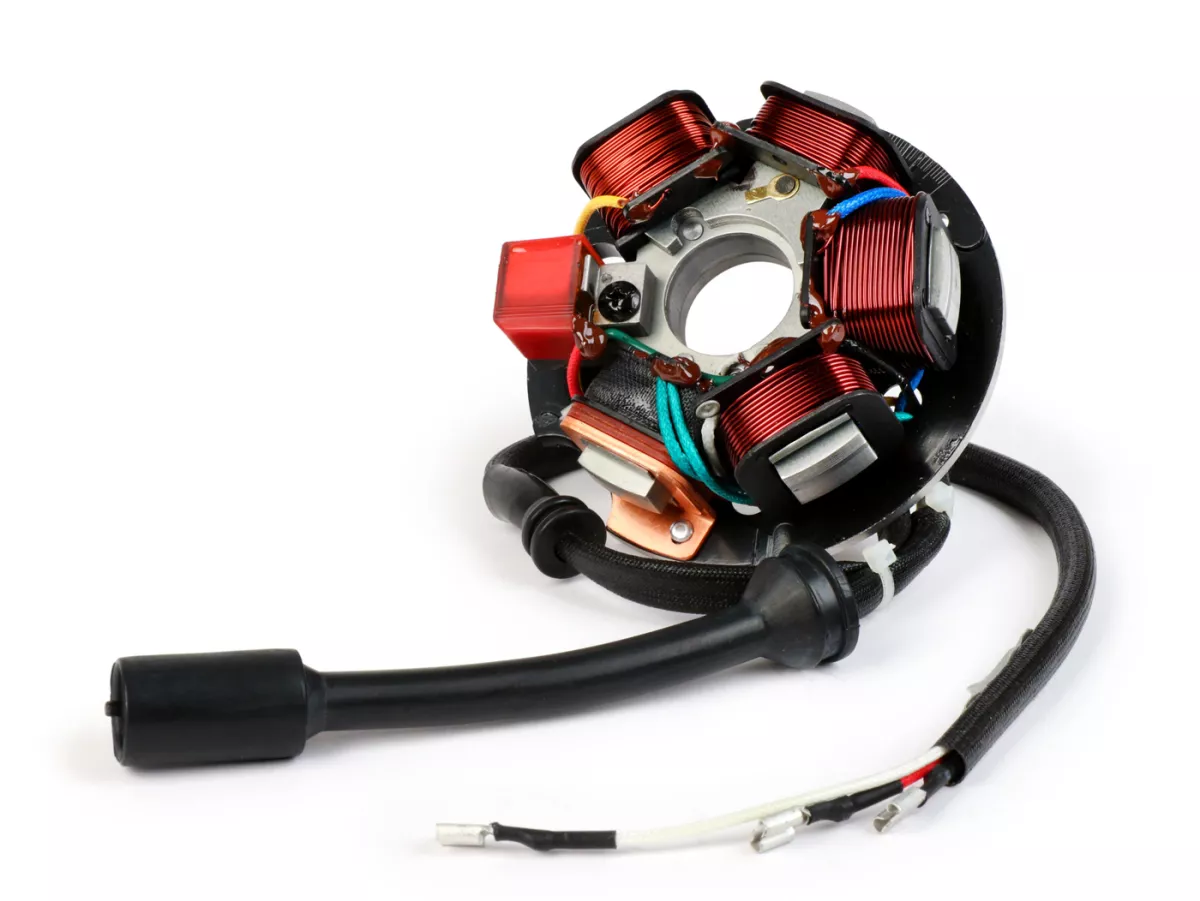 Tändning -BGM PRO basplatta HP V2.5 Silikon- Vespa PK XL - 5-spolar, 8-kabel (rund kontakt med 5-polig) - för fordon med batteri