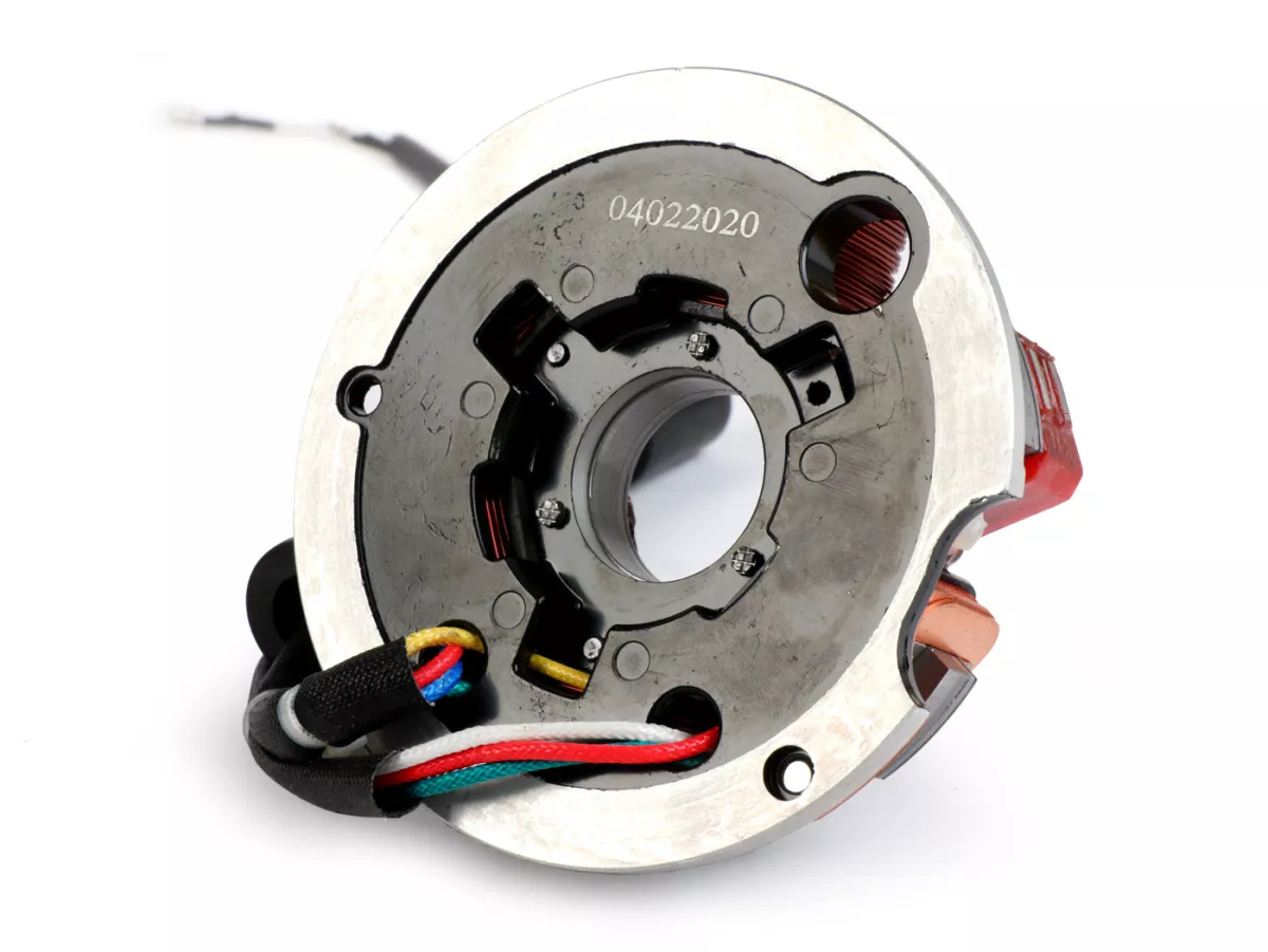 Tändning -BGM PRO basplatta HP V2.5 Silikon- Vespa PK XL - 5-spolar, 8-kabel (rund kontakt med 5-polig) - för fordon med batteri