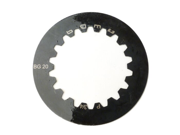 Koppelingsplaat -BGM PRO Cosa2- Vespa Cosa2, PX (vanaf 1995), positie 3+4, zonder inkeping - 1,5mm - (2x nodig)