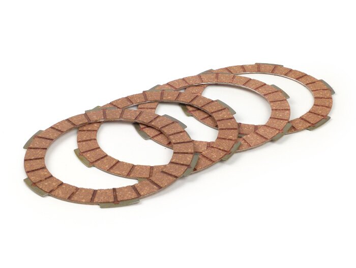 Clutch friction plate set -BGM PRO Superstrong Racing Red Vespa Smallframe PK XL2 type- 4 plates