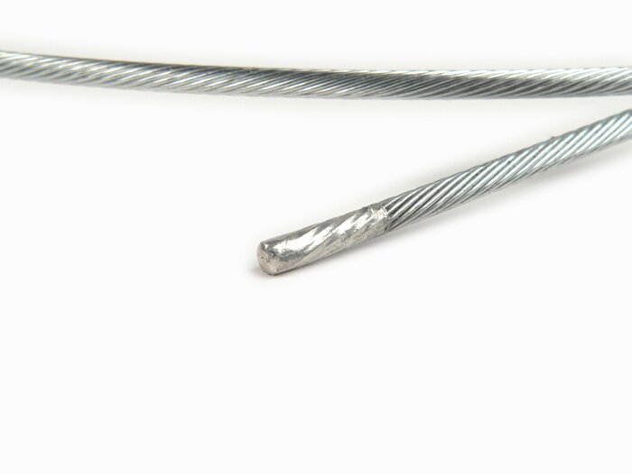 Achterremkabel binnen -BGM ORIGINEEL Ø=2.9mm x 1050mm met schroefdraad stuk M6- Lambretta (serie 1-3) LI, LIS, SX, TV, GP, DL (ook geschikt voor Vespa Largeframe (1958-1977) met T5 remarm)