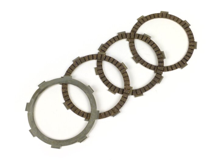 Clutch plates -BGM PRO SPORT Alu- type Honda CR80 (narrow plates, 14mm), suitable for clutch basket Vespa Cosa2/FL (1992-), PX (1995-), Superstrong, Scooter & Service, MMW, Ultrastrong - 4-discs