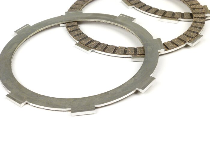Clutch plates -BGM PRO SPORT Alu- type Honda CR80 (narrow plates, 14mm), suitable for clutch basket Vespa Cosa2/FL (1992-), PX (1995-), Superstrong, Scooter & Service, MMW, Ultrastrong - 4-discs