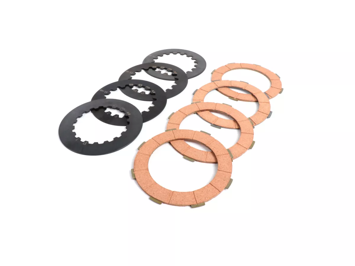 Koppelingsvoering set incl. stalen platen -BGM ORIGINAL Vespa Cosa2- geschikt voor koppelingskorf Vespa Cosa2/FL (1992-), PX (1995-), Superstrong, Scooter & Service, MMW, Ultrastrong - 4-discs