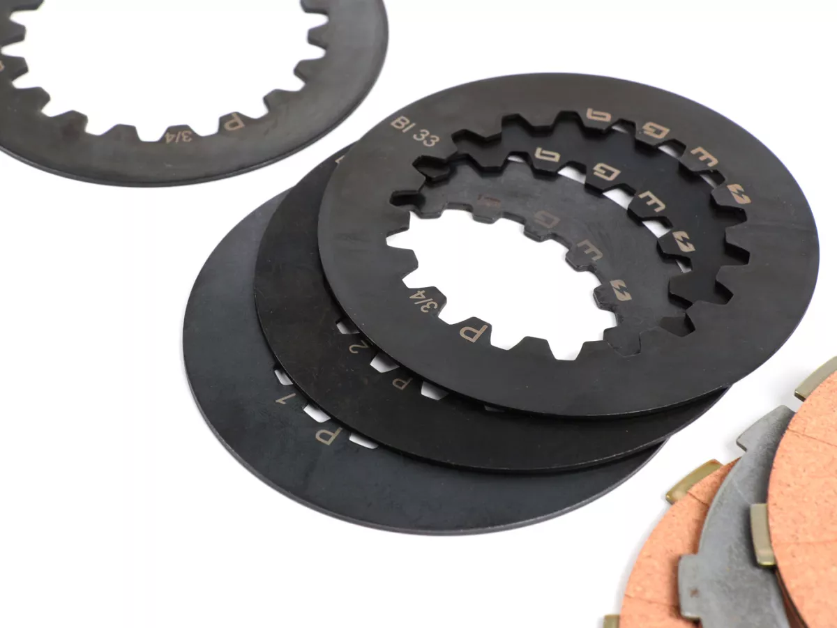 Koppelingsvoering set incl. stalen platen -BGM ORIGINAL Vespa Cosa2- geschikt voor koppelingskorf Vespa Cosa2/FL (1992-), PX (1995-), Superstrong, Scooter & Service, MMW, Ultrastrong - 4-discs