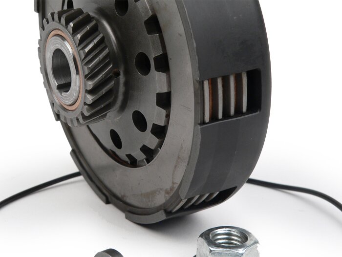 Clutch 22Z (67/68) -BGM PRO Superstrong 2.0 Touring STD Ultralube - lining type Cosa2 (steel/cork)- 22 teeth for primary wheel 67/68Z - Vespa PX80, PX125, PX150, T5 125cc, Cosa, Sprint150, Rally180, GT125/GTR125, TS125, GL150, Super125 (VNC1 from no. 1100
