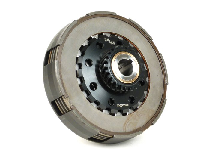 Koppling 24T (64/65) -BGM PRO Superstrong 2.0 Touring STD Ultralube - foder Cosa2 (stål/kork)- 24 tänder för primärhjul 64/65T - Vespa PX200, Rally200 -(föreg. BGM8099D)