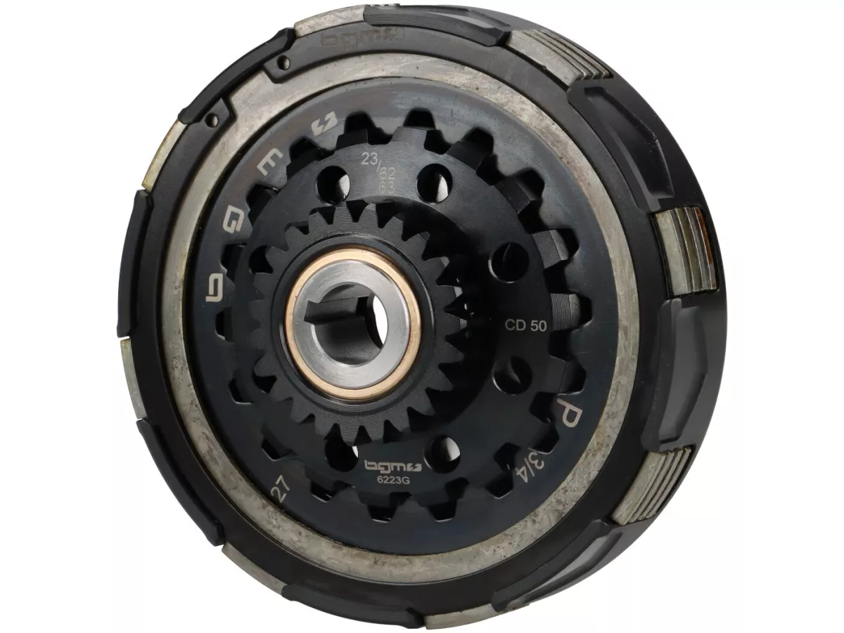 Koppeling 23Z (62/63) -BGM PRO Superstrong 2.0 Sport CR80 Ultralube - Facing CR80 (aluminium 16mm/sinter)- 23 tanden voor primair wiel BGM Pro 62/63Z (rechte vertanding) - Vespa PX, T5, Cosa, Sprint, Rally, GT/GTR, TS125, GL150, Super125 (VNC1 vanaf Nr110