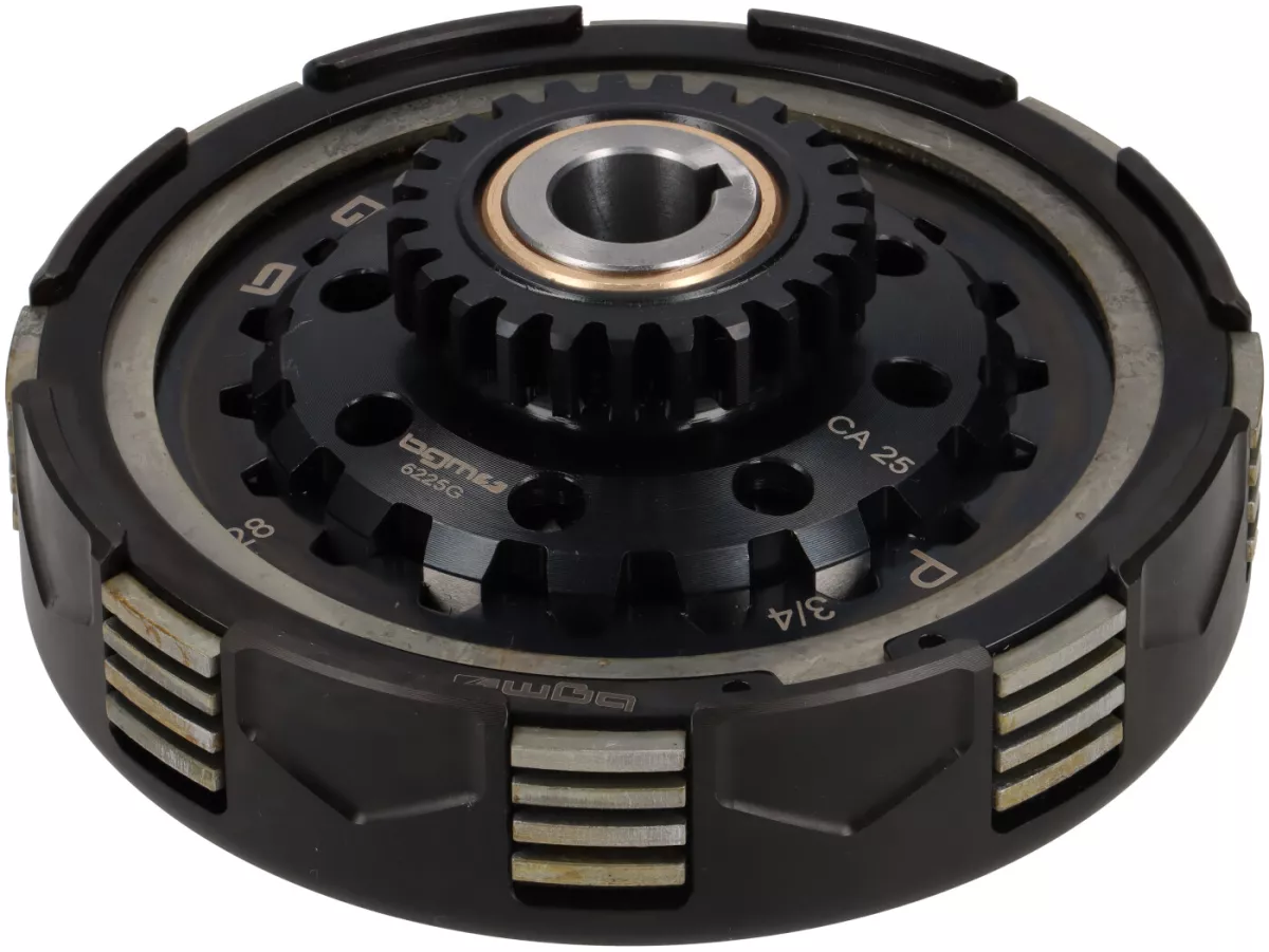 Clutch 25Z (62/63) -BGM PRO Superstrong 2.0 Sport CR80 Ultralube - lining type CR80 (alloy 16mm/sintered)- 25 teeth for primary wheel BGM Pro 62/63Z (straight toothed) - Vespa PX, T5, Cosa, Sprint, Rally, GT/GTR, TS125, GL150, Super125 (VNC1 from Nr11001)