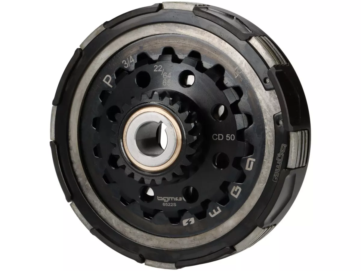 Koppling 22T (64/65) -BGM PRO Superstrong 2.0 Sport CR80 Ultralube - foder CR80 (aluminium 16mm/sinter)- 22 tänder för primärhjul 64/65T - Vespa PX200, Rally200 -(förf. BGM8299B, förf. BGM8322)