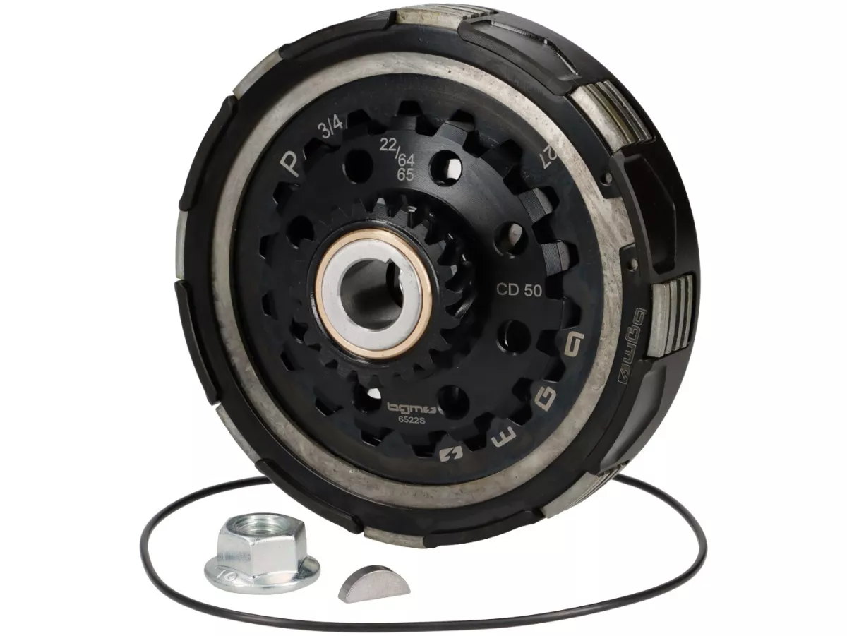 Koppling 22T (64/65) -BGM PRO Superstrong 2.0 Sport CR80 Ultralube - foder CR80 (aluminium 16mm/sinter)- 22 tänder för primärhjul 64/65T - Vespa PX200, Rally200 -(förf. BGM8299B, förf. BGM8322)
