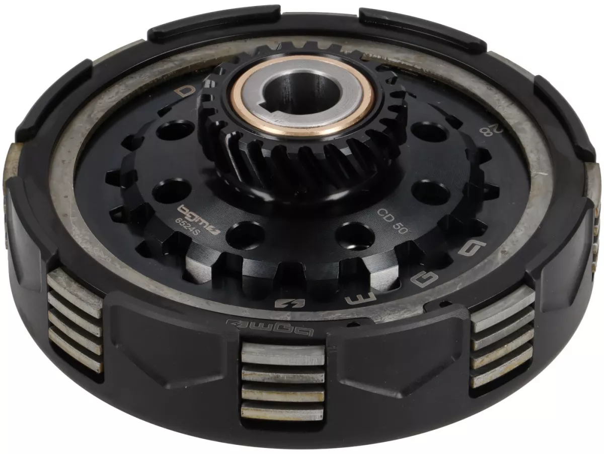 Koppeling 24Z (64/65) -BGM PRO Superstrong 2.0 Sport CR80 Ultralube - voering CR80 (aluminium 16mm/sinter)- 24 tanden voor primair wiel 64/65Z - Vespa PX200, Rally200 -(voor BGM8299D, voor BGM8324)