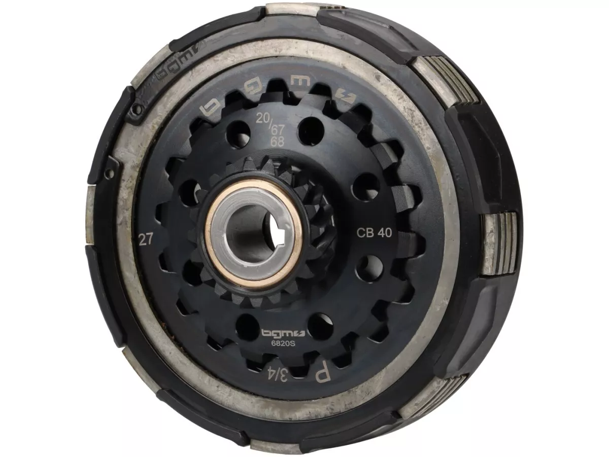 Clutch 20Z (67/68) -BGM PRO Superstrong 2.0 Sport CR80 Ultralube - lining type CR80 (alloy 16mm/sintered)- 20 teeth for primary wheel 67/68Z - Vespa PX80, PX125, PX150, T5 125cc, Cosa, Sprint150, Rally180, GT125/GTR125, TS125, GL150, Super125 (VNC1 from N