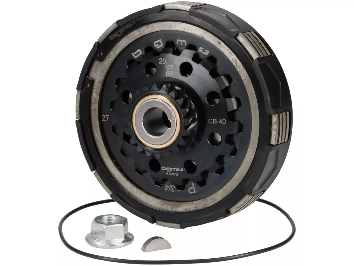 Clutch 20Z (67/68) -BGM PRO Superstrong 2.0 Sport CR80 Ultralube - lining type CR80 (alloy 16mm/sintered)- 20 teeth for primary wheel 67/68Z - Vespa PX80, PX125, PX150, T5 125cc, Cosa, Sprint150, Rally180, GT125/GTR125, TS125, GL150, Super125 (VNC1 from N