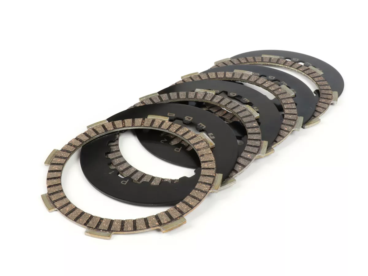 Set di rivestimenti per frizione incl. dischi in acciaio -BGM PRO SPORT Alu- tipo Honda CR80 (piastre larghe, 16mm), BGM PRO Superstrong CR, CR 2.0 Ultralube, Ø=110mm- 4 dischi
