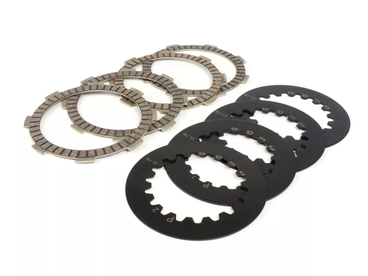 Set di rivestimenti per frizione incl. dischi in acciaio -BGM PRO SPORT Alu- tipo Honda CR80 (piastre larghe, 16mm), BGM PRO Superstrong CR, CR 2.0 Ultralube, Ø=110mm- 4 dischi