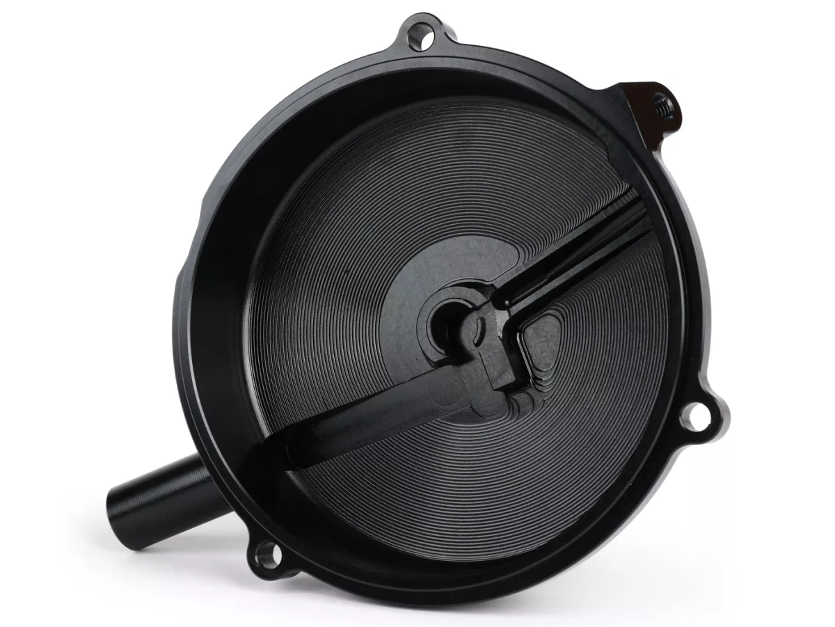 Coperchio frizione -BGM Pro Superstrong CNC Vespa Largeframe (1958-1962)- Conversione a frizione tipo PX per Vespa VBA1T, VBB1T, VNA2T, VNB1T-VNB3T, VGLA1T, VGLB1T, nero