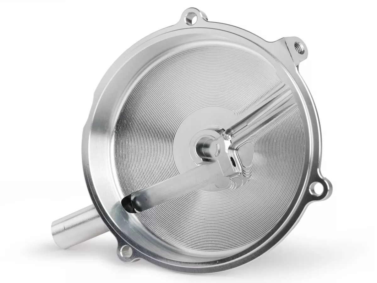 Clutch cover -BGM Pro Superstrong CNC Vespa Largeframe (1962-2016)- Vespa PX, T5 125ccm, Cosa, Rally, Sprint, VNB4T-VNB6T, VBB2T, VNC1T, VLA1T, VBC1T, VNL2T, VNL3T, silver