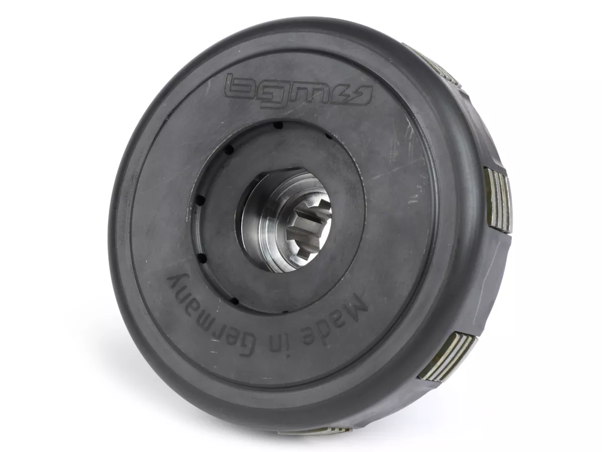 Koppling -BGM Pro Superstrong 2.0 CR80 Ultralube SPORT Alu, Vespa Largeframe typ Cosa2/FL- för primärhjul BGM Pro 62/63Z (raktandad)- (typ med splines för Pinasco 250/251 vevaxel) - 23 tänder