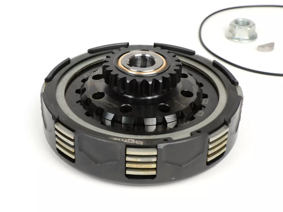 Clutch incl. primary drive set -BGM Pro Superstrong 2.0 CR80 Ultralube SPORT Alu, type Cosa2/FL - primary gear BGM Pro 62 tooth (straight) - Vespa PX80, PX125, PX150, PX200, Cosa, T5, Sprint150 Veloce, Rally, GTR, TS125, Super150 (VBC) - 24/62 tooth (2.58