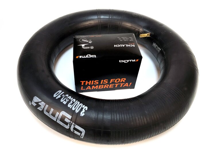 Tube -BGM PRO 10 inch- 3.50-10, 100/80-10, 100/90-10 - valve position type Lambretta
