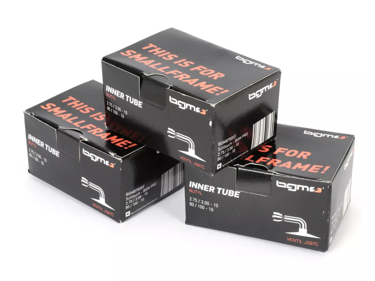 Tube set (3x) -BGM PRO 10 inch- 3.00-10, 90/90-10 - Vespa Smallframe e.g. V50, 50N, Special, V90, PV, ET3, PK, Lambretta Lui, J50 (1968-), J100, J125 , 50 DL, 50 Special