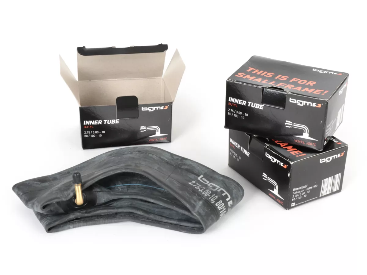 Tube set (3x) -BGM PRO 10 inch- 3.00-10, 90/90-10 - Vespa Smallframe e.g. V50, 50N, Special, V90, PV, ET3, PK, Lambretta Lui, J50 (1968-), J100, J125 , 50 DL, 50 Special