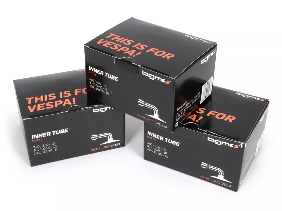 Tube-Kit (3x) -BGM PRO 10 inch- 3.50-10, 100/80-10, 100/90-10 - valve position type Vespa