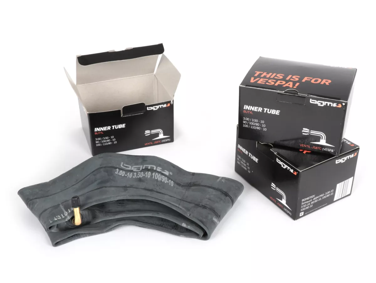 Tube-Kit (3x) -BGM PRO 10 inch- 3.50-10, 100/80-10, 100/90-10 - valve position type Vespa