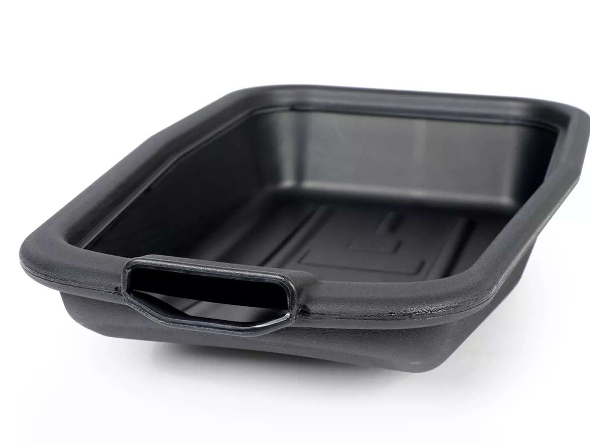 Avrinningskärl - droppskål - oljedroppskål 2L -BUZZETTI- svart, platt, med pip 38x21x7cm
